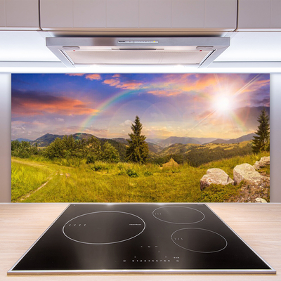 Moderne keuken achterwand Bergen weide nature sky