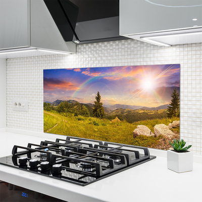 Moderne keuken achterwand Bergen weide nature sky