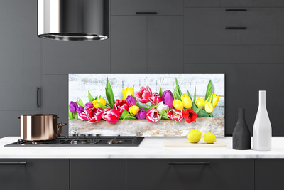 Moderne keuken achterwand Tulpen bloemen natuur