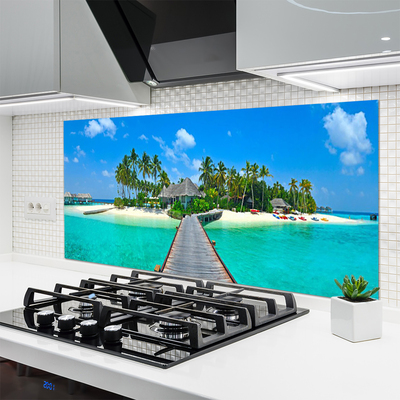 Spatplaat keuken glas Tropisch palm beach