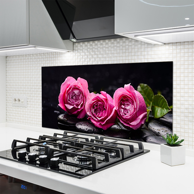 Spatplaat keuken glas Roses stones zen spa nature