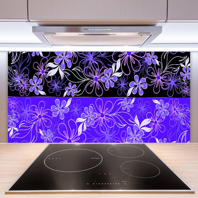 Spatplaat keuken glas Abstractie patronen van kunstbloemen