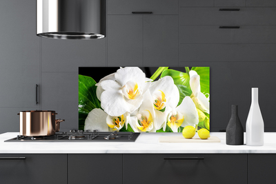 Spatplaat keuken glas Orchidee bloemen natuur