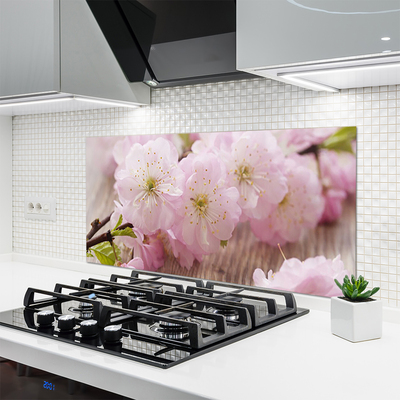 Spatplaat keuken glas Takken van bloemenblaadjes natuur