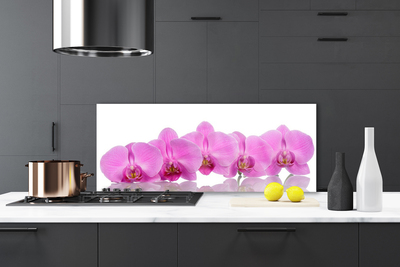 Spatplaat keuken glas Roze orchideebloemen