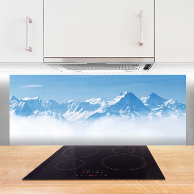 Spatplaat keuken glas Bergen mist landschap