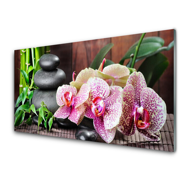 Spatplaat keuken glas Bamboe orchid spa