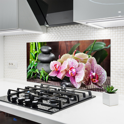 Spatplaat keuken glas Bamboe orchid spa