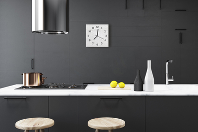 Vierkante glazen wandklok Stenen muur
