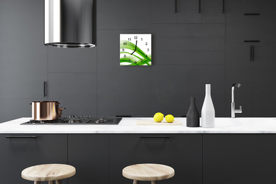Vierkante glazen wandklok Abstractie golf
