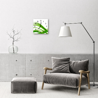 Vierkante glazen wandklok Abstractie golf