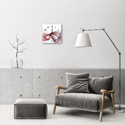 Vierkante glazen wandklok Abstracte kunst