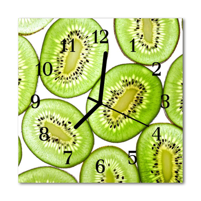 Vierkante glazen wandklok Kiwi