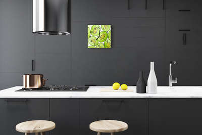 Vierkante glazen wandklok Kiwi