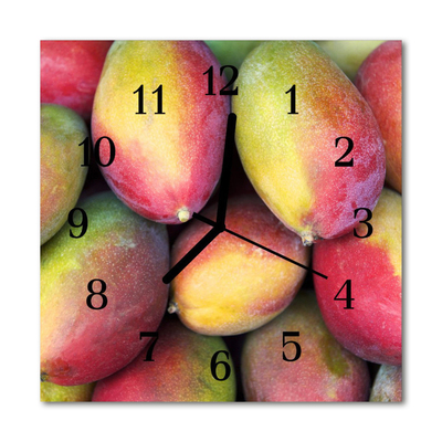 Vierkante glazen wandklok Fruit