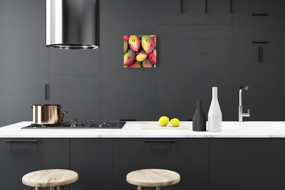 Vierkante glazen wandklok Fruit