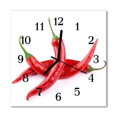 Vierkante glazen wandklok Chili
