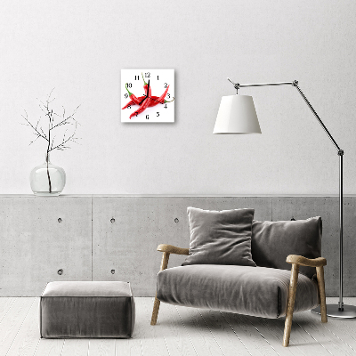 Vierkante glazen wandklok Chili