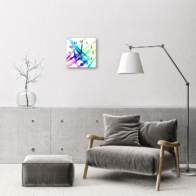 Vierkante glazen wandklok Abstractie