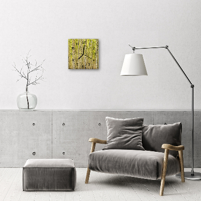 Vierkante glazen wandklok Berkbos