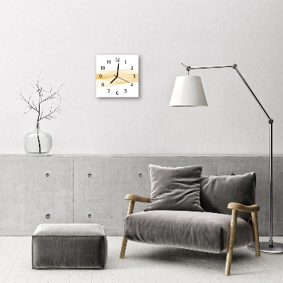 Vierkante glazen wandklok Abstractie golf