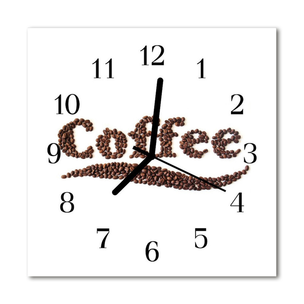 Vierkante glas klok Koffie