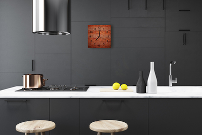 Vierkante glas klok Stenen muur
