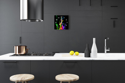 Vierkante glas klok Kleur