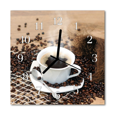 Vierkante glas klok Kop koffie