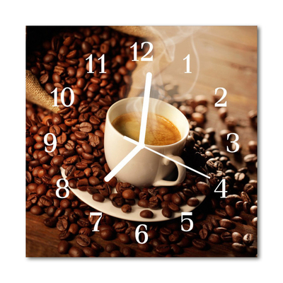 Vierkante glas klok Kop koffie