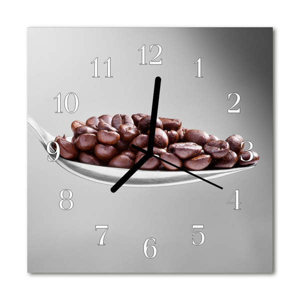 Vierkante glas klok Lepel koffie