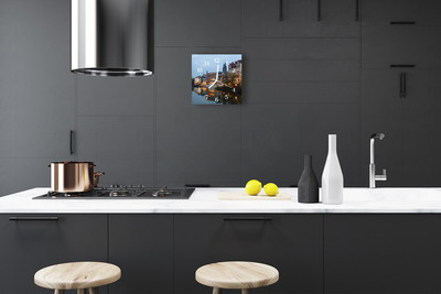 Vierkante glas klok Oude stad
