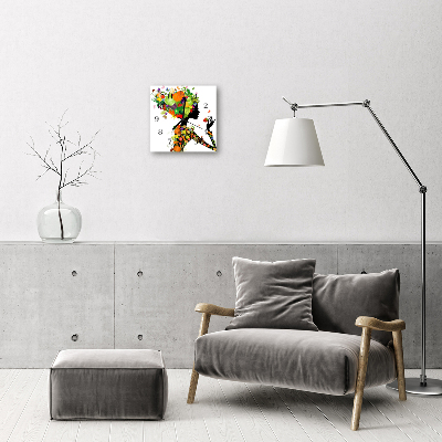 Vierkante glas klok Kunst