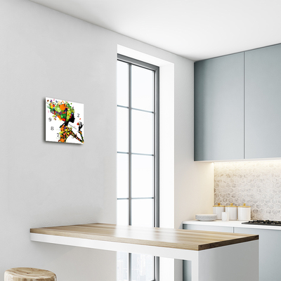 Vierkante glas klok Kunst