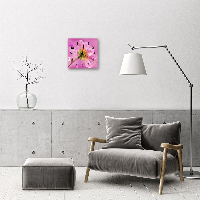 Vierkante glas klok Bloem