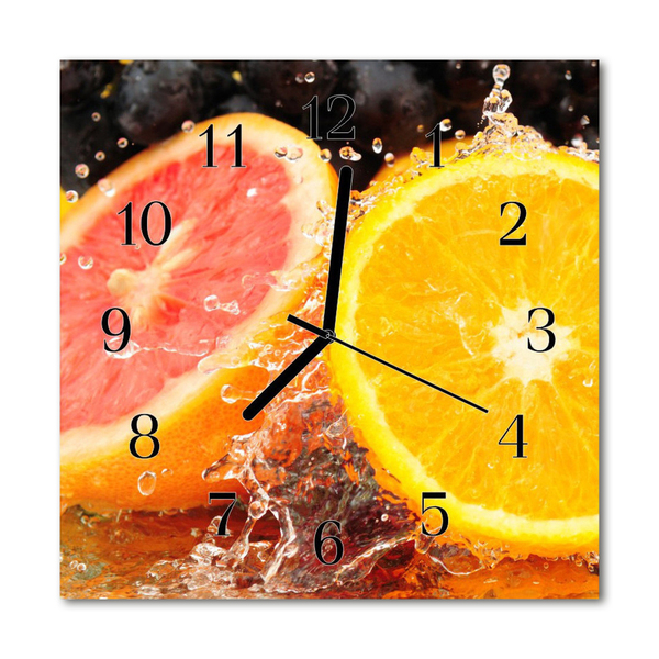 Vierkante glas klok Fruit