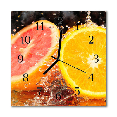 Vierkante glas klok Fruit