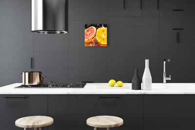 Vierkante glas klok Fruit