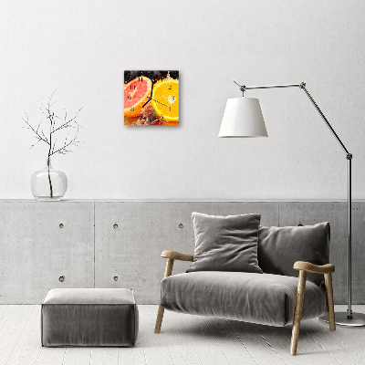 Vierkante glas klok Fruit