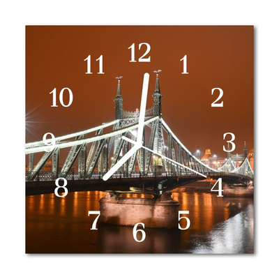 Vierkante glas klok Brug