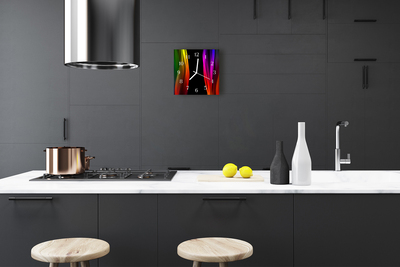 Vierkante glazen wandklok Abstractie