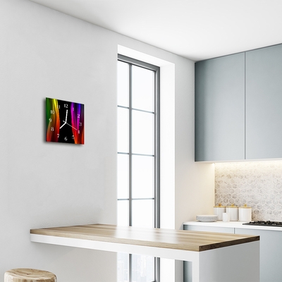 Vierkante glazen wandklok Abstractie