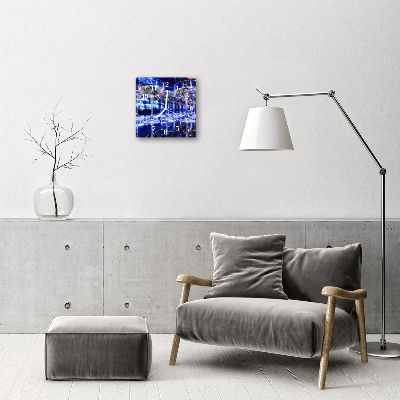 Vierkante glazen wandklok Glaslamp