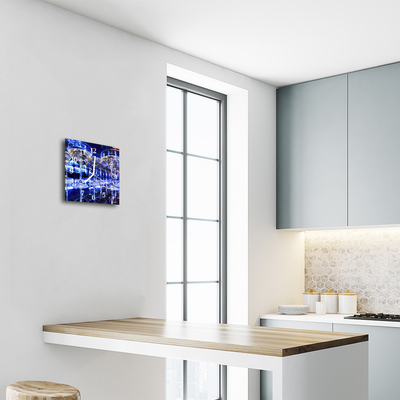 Vierkante glazen wandklok Glaslamp