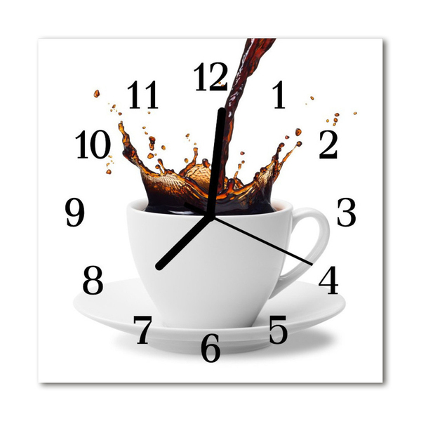 Vierkante glazen klok Koffie