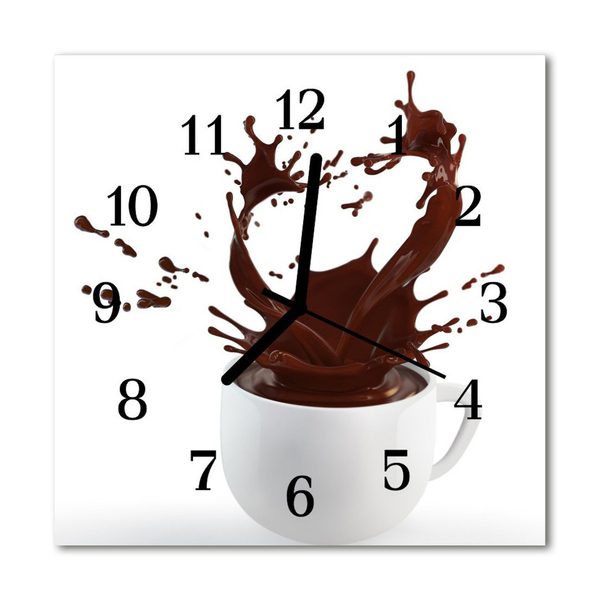 Vierkante glazen klok Koffie