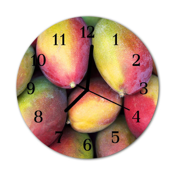 Ronde glazen wandklok Fruit