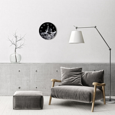 Ronde glazen wandklok Ijsblokjes