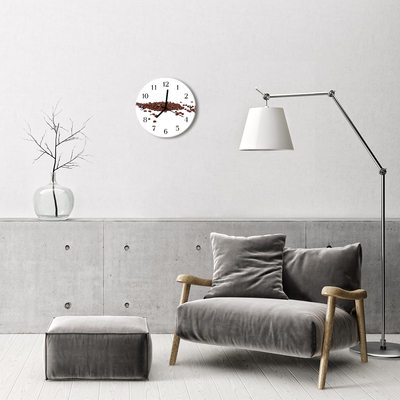 Ronde glazen wandklok Koffiebonen