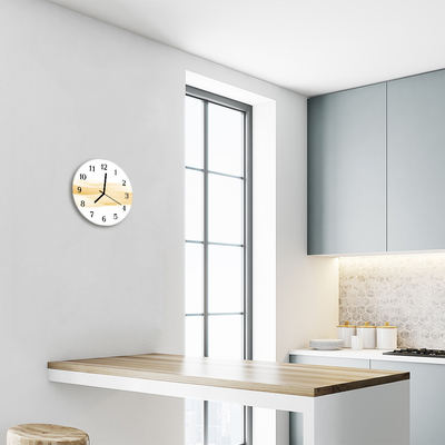 Ronde glazen wandklok Abstractie golf